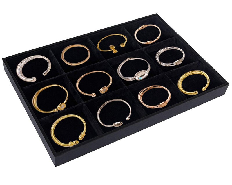 Stratalife Jewelry Tray Bracelet Holder Stackable Jewelry Organizer Removable Jewelry Display Drawer Organizer Holder Storage Show Case (12 Grid) - Image 4